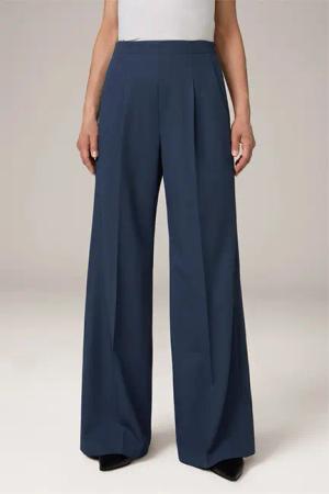 Schurwoll-Marlene-Hose in Dunkelblau