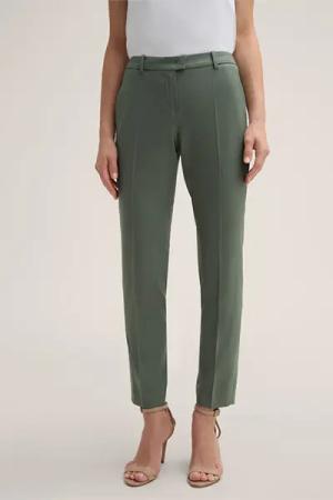 Schurwollstretch-Anzug-Hose in Salbeigrün