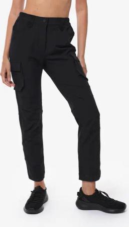 Schwarze Synthetik-Fitnesshose für Damen