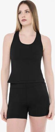 Schwarzes Fitness-Tanktop aus Synthetik für Herren und Damen