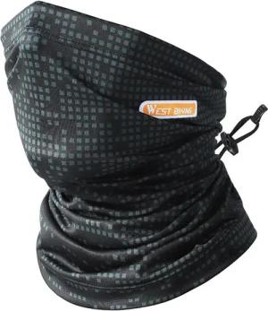 Schwarz/grauer UV-Schutz-Halswärmer aus Eisenseide für Sport