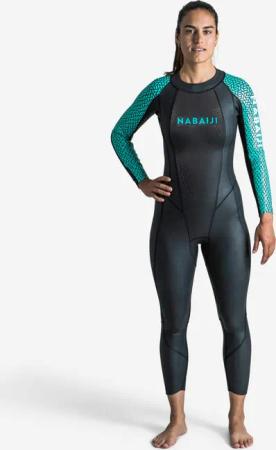 Schwimmanzug Neopren Damen Freiwasserschwimmen - OWS 500 2/2 mm schwarz/türkis
