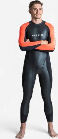 Schwimmanzug Neopren Herren Freiwasserschwimmen - OWS 100 2/2 mm schwarz/orange