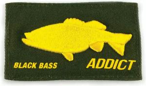 Scratch-Patch grün bestickt - "BLACK BASS" Addict