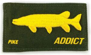Scratch-Patch grün bestickt - "PIKE" (Hecht) Addict