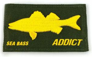 Scratch-Patch grün bestickt - "SEA BASS" Addict