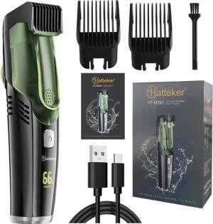 Scttomon Haarschneider HT-6058, Bartschneider mit Vakuumfunktion, 1–20 mm Längeneinstellung, IPX6 wasserdicht