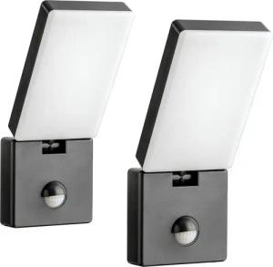 SEBSON Außen-Wandleuchte 2x LED Außenleuchte Bewegungsmelder 9m/140° IP65 15W kaltweiß, Kaltweiß, Bewegungsmelder programmierbar