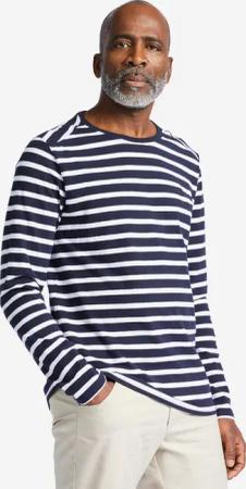 Segelshirt Herren langarm 100 blau/weiss