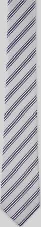 Seidenkrawatte, silber gestreift