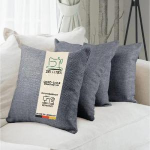 Selfitex Dekokissen 4er Set 40x40cm inkl. Füllkissen, edler Struktur Polsterstoff, für Sofa, Couch, Bett oder als Polster jeglicher Art