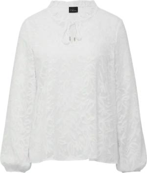 Semitransparente Bluse mit Tunika-Ausschnitt und Rüschen