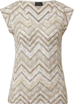 Semitransparentes T-Shirt aus Strickjersey mit V-Ausschnitt