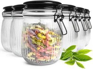 Sendez Einmachglas 6 Einmachgläser 720ml mit Keramikdeckel Vorratsgläser Vorratsgefäß, Glas, (6-tlg)