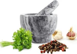 Sendez Mörser mit Stössel 2tlg aus Marmor Gewürzmörser 2,3 kg, (2-tlg)