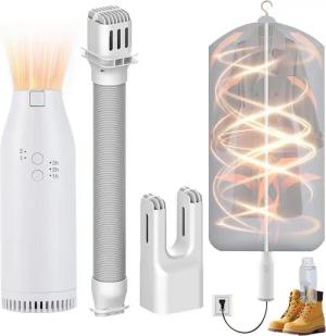 Senmudi Heizkörper-Wäschetrockner Mini Trockner 360-Grad-Zyklustrocknung trockner Mini Warmlufttrockner, Beseitigt Bakterien & Hausstaubmilben mit 60 °C warmer Luft & UV-Licht