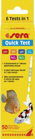 Sera Aquarium-Wassertest Sera Aquariumwassertester Quick Test 50 Stück