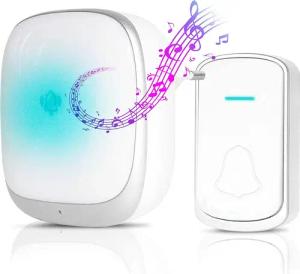 SHD Türklingel-Set Wireless Funkklingel / Türklingel, 1 Empfänger, bis zu 100 Meter Reichweite