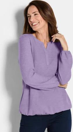 Shirt aus flauschigem Jersey - flieder - Gr. 42 von Goldner Fashion