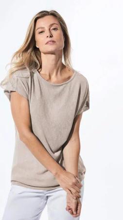 Shirt in Leinenoptik - beige - Gr. 24 von Goldner Fashion