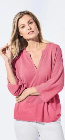 Shirt in Leinenoptik - pink - Gr. 22 von Goldner Fashion
