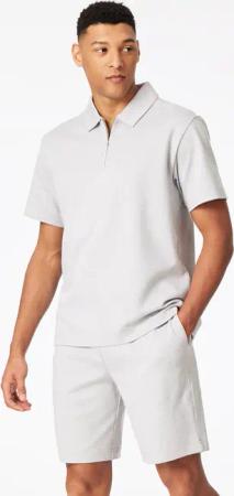 Shirt kurzarm Jacquard Reißverschluss jade - Mix+Relax 54