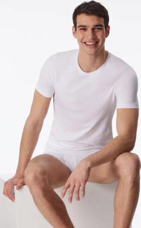 Shirt kurzarm Jersey elastisch rundhals weiß - Long Life Soft 5