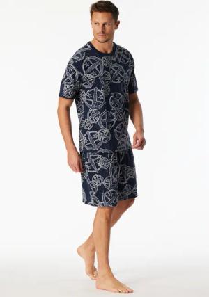 Shirt kurzarm Statement-Druck blau-weiß - SCHIESSER 150 Years 50