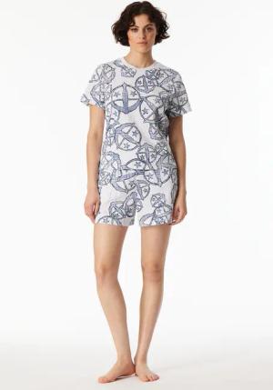 Shirt kurzarm Statement-Druck weiß-blau - SCHIESSER 150 Years 42