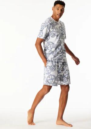 Shirt kurzarm Statement-Druck weiß-blau - SCHIESSER 150 Years 50