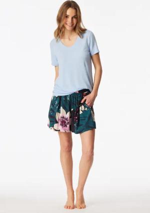 Shirt kurzarm V-Ausschnitt hellblau - Mix+Relax 42