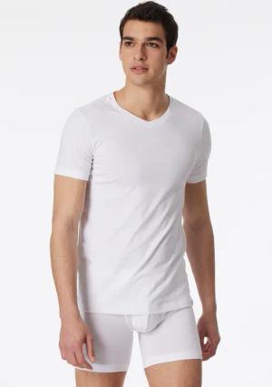 Shirt kurzarm V-Ausschnitt weiß - Long Life Cotton 4
