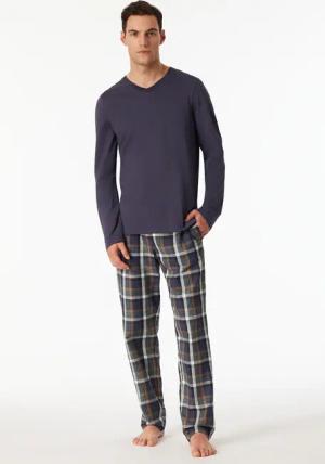 Shirt langarm V-Ausschnitt graphit - Mix+Relax 58