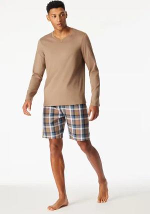 Shirt langarm V-Ausschnitt nougat - Mix+Relax 52