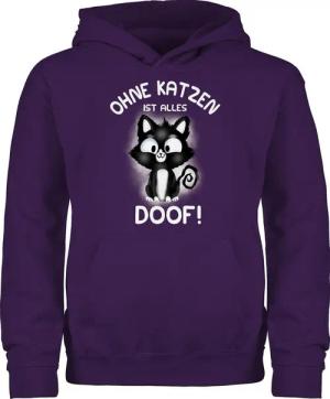 Shirtracer Hoodie Ohne Katzen ist alles doof! Tiermotiv Animal Print