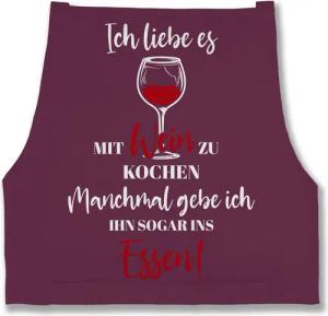 Shirtracer Kochschürze Ich liebe es mit Wein zu kochen, (1-tlg), Kochschürze