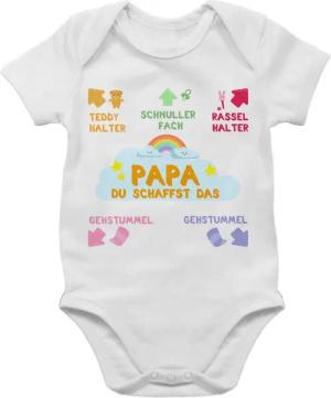 Shirtracer Shirtbody Papa du schaffst das bunt Strampler Baby Mädchen & Junge