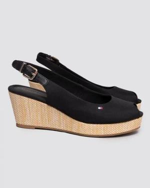 Shoppen Sie Nach Tommy Hilfiger Slingback Damen Keilabsatz In Schwarz