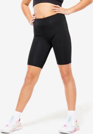 Shorts Radlerhose Mädchen dehnbar atmungsaktiv - schwarz
