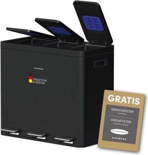 SIEGWERK Mülleimer SIEGWERK - KOLEKTO 3 3x18l mit Soft Close & Geruchsfilter