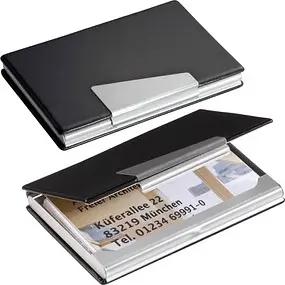SIGEL Visitenkartenetui schwarz, für bis zu 20 Visitenkarten