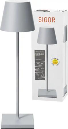 SIGOR LED Tischleuchte Akku-Tischleuchte, Dimmbar, LED fest integriert, Warmweiß