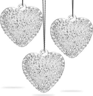 SIKORA Christbaumschmuck BS264 Herz Glas Figur Weihnachtsbaum Anhänger 3er Set