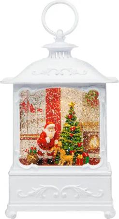 SIKORA Dekoobjekt WL11 LED Schneelaterne Klassisch weiß aufwirbelnde Flocken und Musik