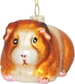 SIKORA Weihnachtsbaumkugel Meerschweinchen besondere Weihnachtskugel Glas Anhänger – BS923, Christbaumschmuck Deko - traditionell, witzig & außergewöhnlich