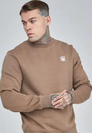 Siksilk Sweater SikSilk Herren Brauner Essentials Pullover