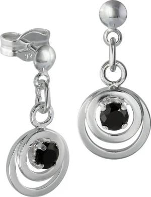 SilberDream Paar Ohrhänger SilberDream Ohrringe Silber Ohrhänger (Ohrhänger), Damen Ohrhänger Doppelring 925 Sterling Silber, Farbe: silber, schwarz
