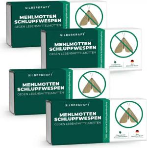 Silberkraft Insektenvernichter Mehlmottenschlupfwespen, biologische Motten- und Larvenbekämpfung, Mehlmotten, Dörrobstmotten, Speichermotten, Getreide- und Wachsmotten