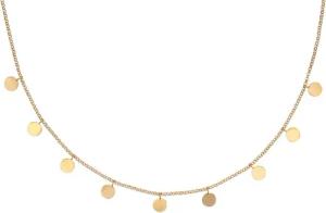 SILBERMOOS Statementkette Blättchenkette vergoldet, 925 Sterling Silber