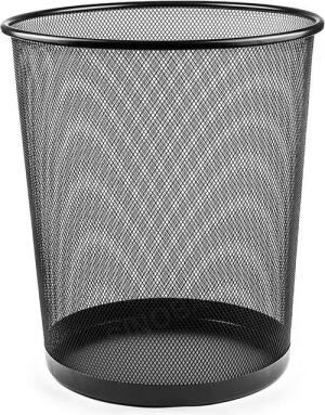 Sinoba Papierkorb Mülleimer Papierkorb Mesh aus Metall Höhe 34 cm 18 L rund, Drahtmetall